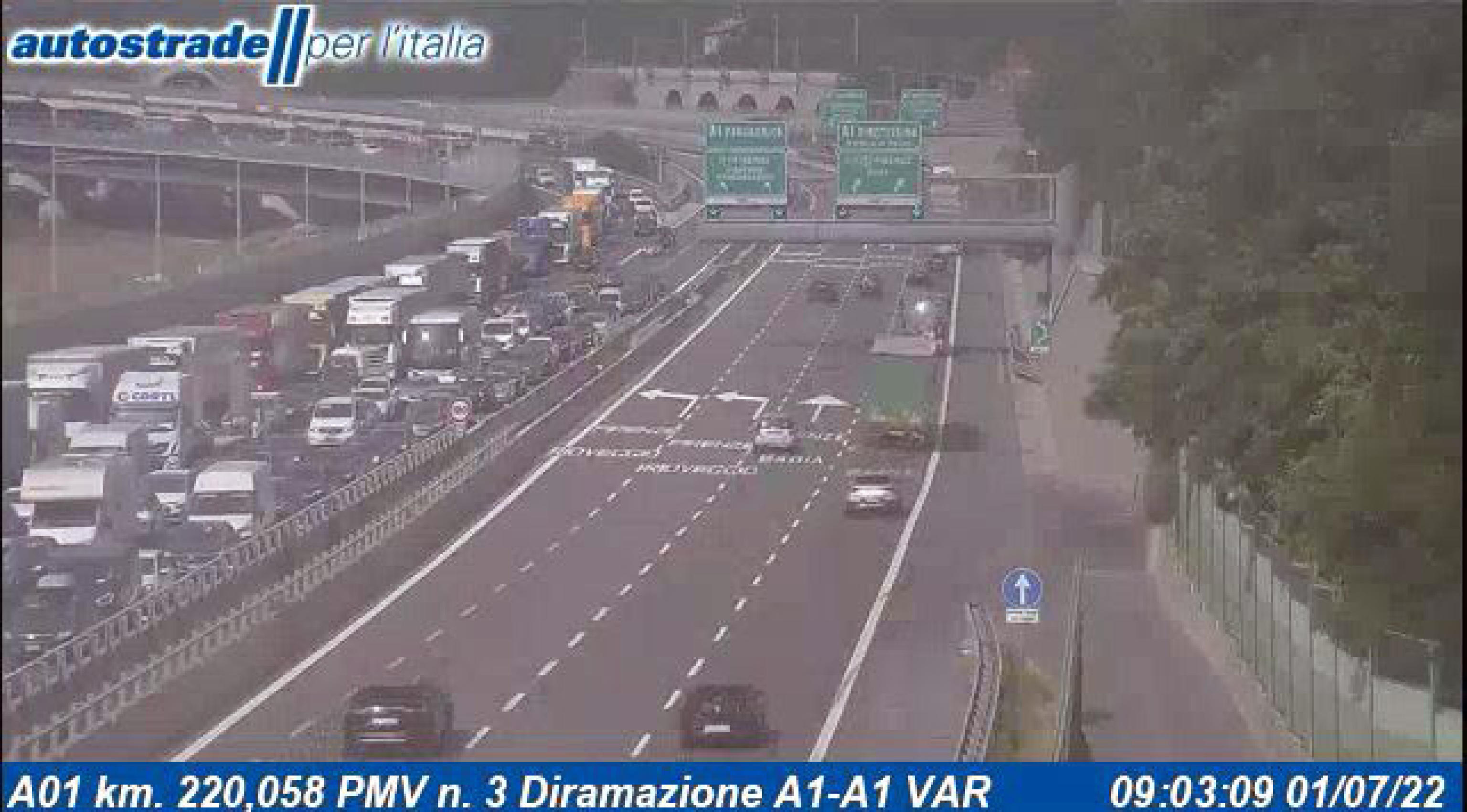 ANSA/ Webcam Autostrade