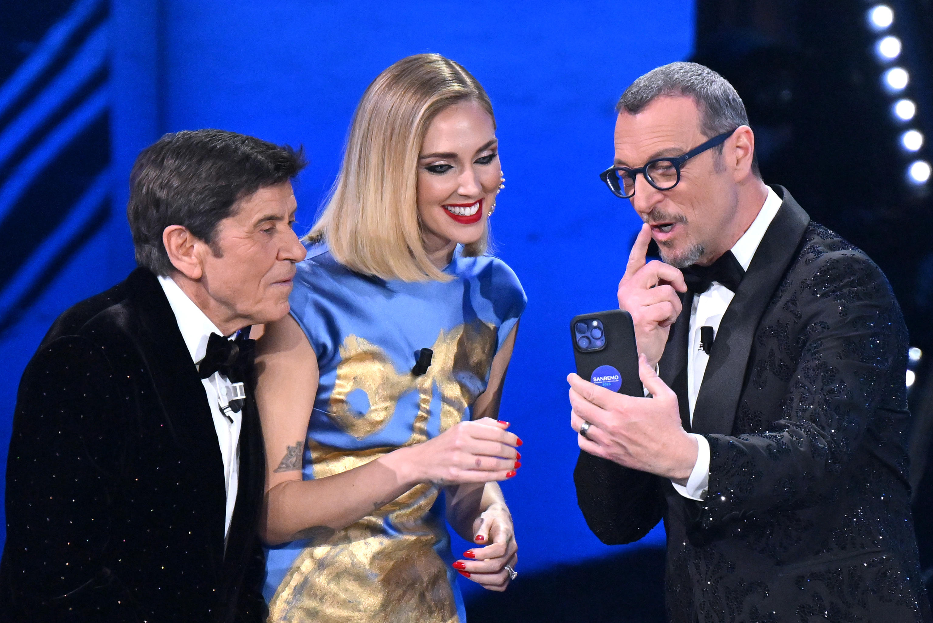 SANREMO AMADEUS CHIARA FERRAGNI GIANNI MORANDI